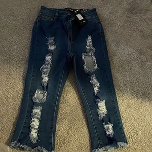 Olivia distressed Bermuda shorts blue size 9/10